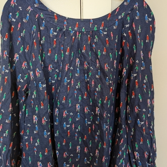 Boden linen blouse Women and Dogs Novelty print sz 22 - Picture 6 of 8
